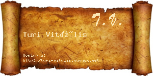 Turi Vitális névjegykártya